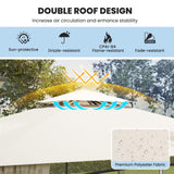 Tangkula 10x12 Ft Gazebo with Netting, 2-Tier Patio Gazebo with Heavy Duty Metal Frame