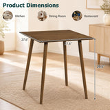 Tangkula 27" Small Wooden Square Dining Table for 2-4