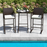 Tangkula 3 Piece Patio Bar Set for Backyard Poolside Porch