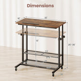 Tangkula Mobile Computer Desk Cart