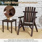 Tangkula Log Wood Patio Chair with Slatted Backrest