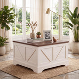 Tangkula Farmhouse Lift Top Coffee Table with Storage