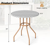 Tangkula 27.5" Outdoor Bistro Table with Heavy Duty Metal Frame and Adjustable Foot Pads