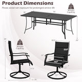 Tangkula 9 Piece Outdoor Dining Set 76” Rectangular Patio Table