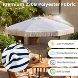 Tangkula 7Ft Patio Umbrella with Fringe for Deck Backyard Poolside