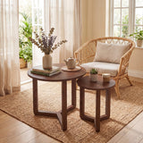 Tangkula Round Nesting Coffee Table Set of 2