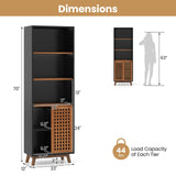 Tangkula 5 Tier Bookcase with Reversible Adjustable Shelf