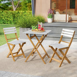Tagnkula 3 Piece Folding Outdoor Patio Bistro Set