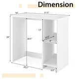 Tangkula Small White Desk with Shelves, Compact Small Desk for Small Space
