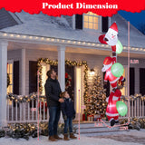 Tangkula 9.2 FT Christmas Inflatable Lighted 3 Hanging Climbing Santa Claus