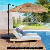 Tangkula 9.5 FT Cantilever Hula Tiki Thatch Patio Umbrella