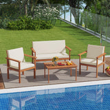 Tangkula Acacia Wood Patio Conversation Set