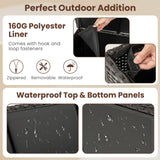 Tangkula Rattan Deck Box, 85 Gallon Storage Container with Waterproof Liner, Wheels & Gas Strut