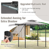 Tangkula 11 x 5 FT Grill Gazebo with Side Awning, 2-Tier Barbecue Gazebo with 2 Shelves, 12 Hanging Hooks