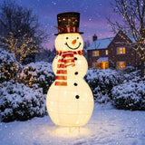 Tangkula 4.2 FT Outdoor Lighted Christmas Snowman, Yard Pop-Up 3D Snowman