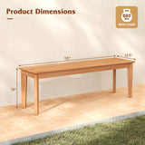 Tangkula 55" 3-Person Teak Wood Bench with 880 LBS Weight Capacity