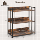 Tangkula 3 Tier Industrial Book Shelf with Adjustable Shelves and Metal Frame
