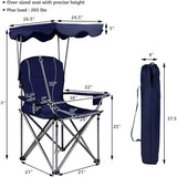 Tangkula Folding Camping Chair, Lightweight Portable Camp Lawn Chair with Adjustable Shade Canopy