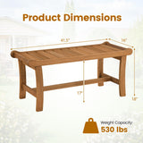 Tangkula 41.5" Patio Backless Bench with Slatted Seat