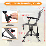 Tangkula Hunting Chair with Shooting Rest, 360° Swivel Hunting Seat with 4 Extendable Aluminum Legs