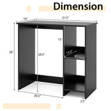 Tangkula Small Desk with Shelves for Small Space