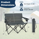 Tangkula 2 Person Camping Chair with Cup Holders