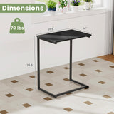 Tangkula 26.5" C-Shaped End Table for Bed