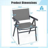 Tangkula Patio Chairs with Breathable Fabric Seat & Tilt Backrest
