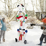 Tangkula 5.6 FT Lighted Christmas Stacked Snowmen Decoration