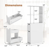 Tangkula Slim Bathroom Storage Cabine Narrow Toilet Paper Holder for Restroom