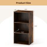 Tangkula 3-Cube Bookcase Floor Standing Open Bookshelf w/7-Position Adjustable Shelf