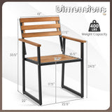 Tangkula Acacia Wood Patio Armchairs w/Heavy-Duty Metal Frame (2/3/4/6)