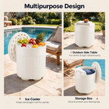 Tangkula Outdoor Cooler Side Table | 3-in-1 Ice Bucket Holds 25 Beverage Cans