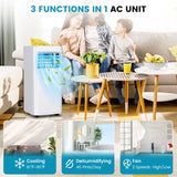 Portable Air Conditioner, 8000 BTU Powerful AC Unit with Remote Control and 4 Casters