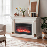 Tangkula Electric Fireplace Insert with Remote Control Adjustable Flame Colors and Brightness