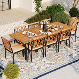 Tangkula 9 Pieces Patio Dining Set, Outdoor Furniture Set w/ 8 Chairs