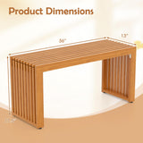 Tangkula Patio Acacia Wood Bench Outdoor Backless Seating Furniture