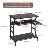 Tangkula Mobile Computer Desk with Keyboard Tray