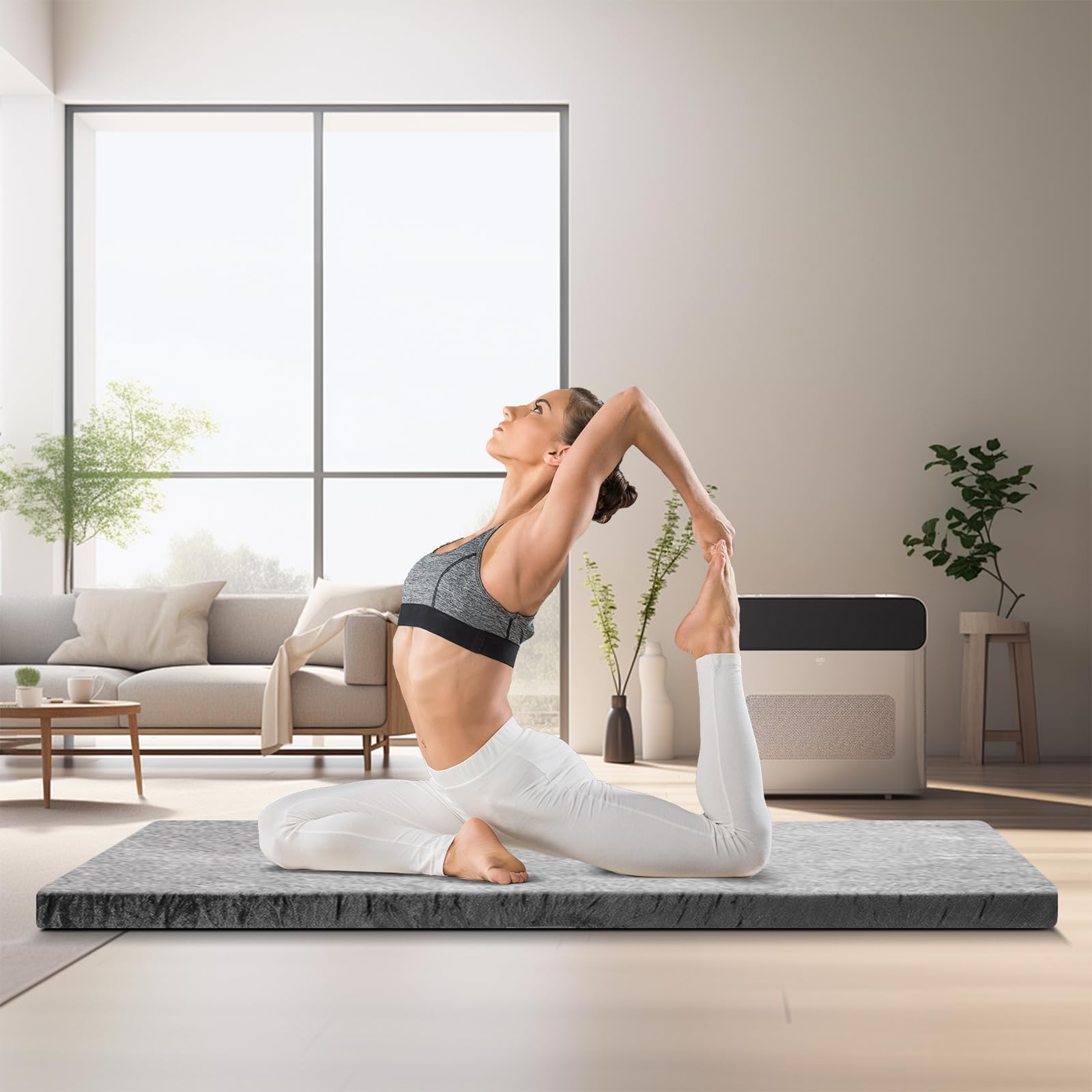 Tangkula Memory Foam Camping Mattress Portable Roll Up Sleeping Pad w tangkula