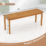 Tangkula Acacia Wood Outdoor Bench