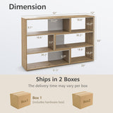 Tangkula 6 Cubes Bookcase, 2-Piece Separable Floor Standing Open Horizontal Bookshelf