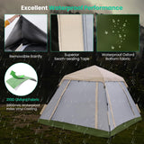 Tangkula 2-4 Person Pop Up Camping Tent, Portable Backpacking Tent with Removable Rainfly, 4 Mesh Walls, 2 Zippered Doors, Carrying Bag