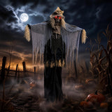 Tangkula 7.3 FT Animated Halloween Standing Skeleton Scarecrow Decoration