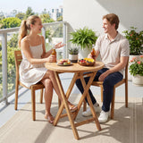 Tangkula 24-Inch Teak Wood Folding Outdoor Table