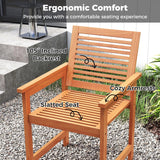 Tangkula Patio Chairs Set with Inclined Backrests and Slatted Seats