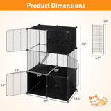Tangkula 3-Tier Large Cat Enclosure with 2 Ladders
