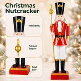 Tangkula 4 FT Christmas Nutcracker Figure with Scepter & Hat