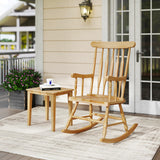 Tangkula Patio Rocking Chair Solid Wood（Natural）