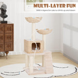 Tangkula 48 Inch Multi Level Cat Tower with Sisal Scratching Posts