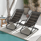 Tangkula Wicker Sling Chair Outdoor, Patio Deck Chair with Rattan Seat